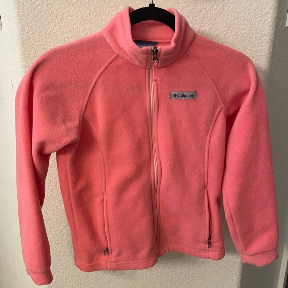 Girls Columbia fleece size M (10/12) coral.